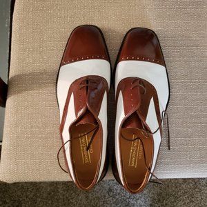 Johnston & Murphy Cap -Toe Brown/White Spectator Shoes